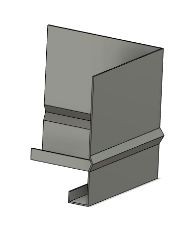 Angle pour habillage de bandeau 220mm laquage